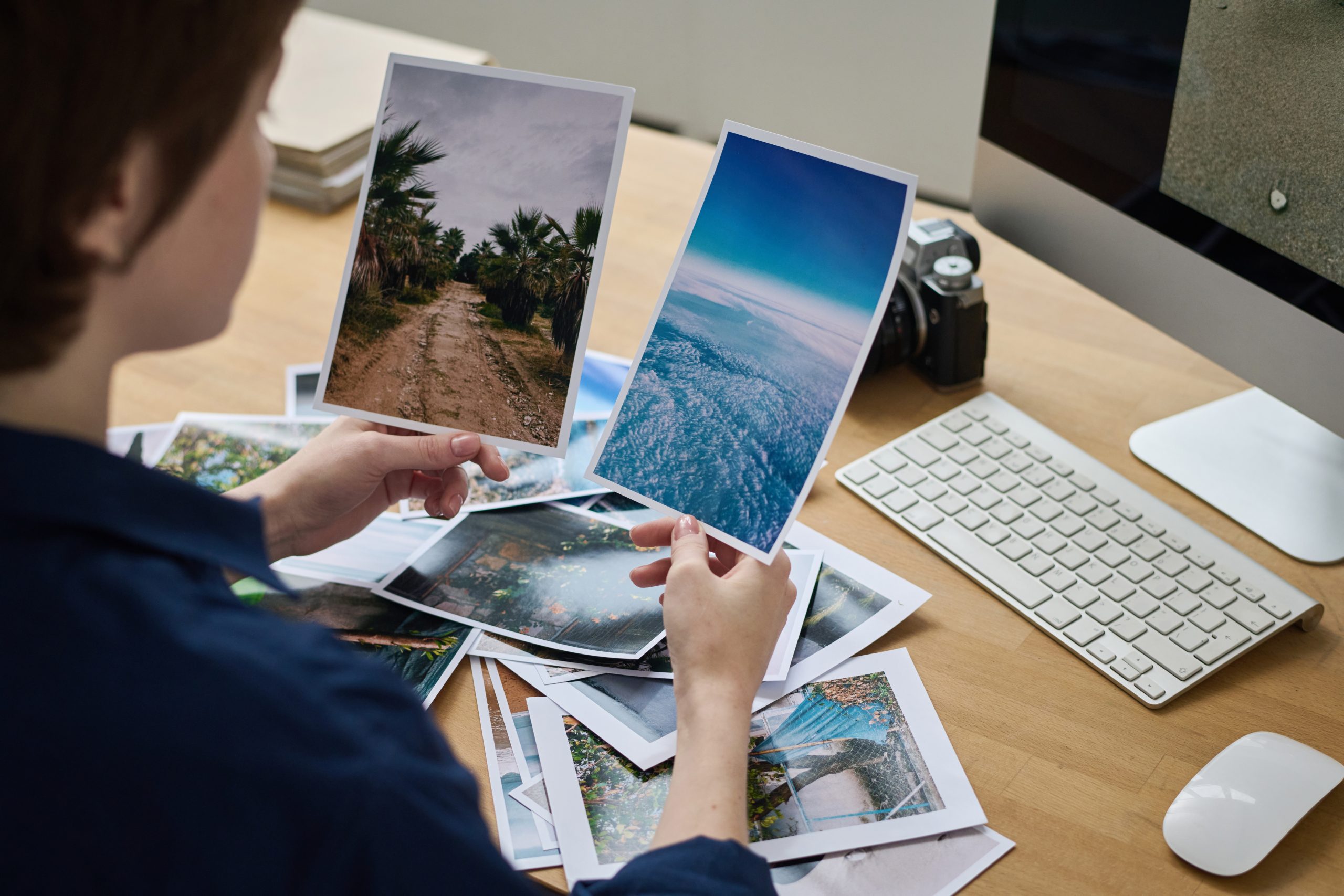 Designer working with professional photos